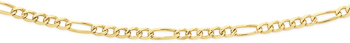 9ct Gold 50cm Solid Figaro Chain