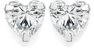 Sterling Silver 6mm Heart Cubic Zirconia Lightweight Claw Studs