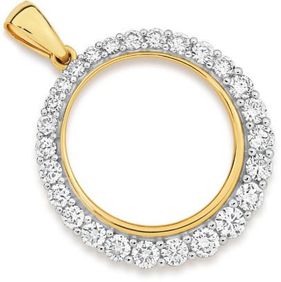 Alora 10ct Gold Diamond 1 1/2 Carats TW Lab Grown Diamond Circle Pendant