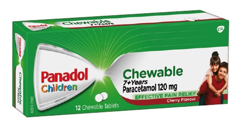 Panadol Children 7+ Years Chewable Paracetamol Tablets 12 Pack*