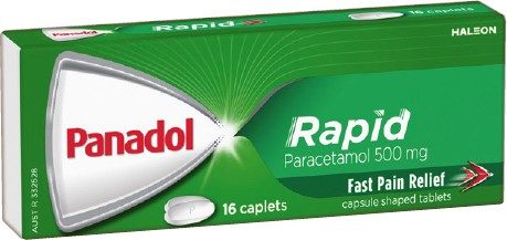 Panadol Rapid Paracetamol 500mg Caplets 16 Pack*