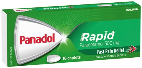 Panadol Rapid Paracetamol 500mg Caplets 16 Pack*