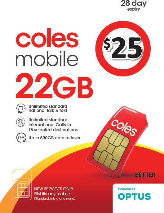 Coles Mobile $25 Prepaid SIM