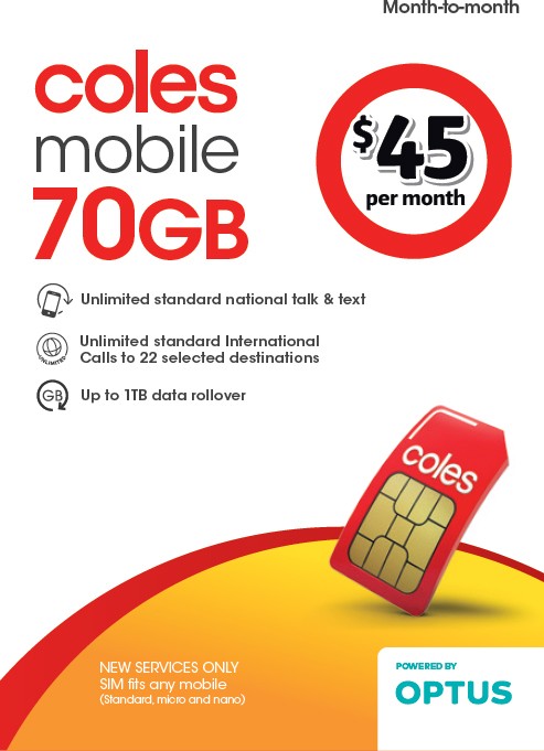 Coles Mobile $45 Month-to-Month SIM