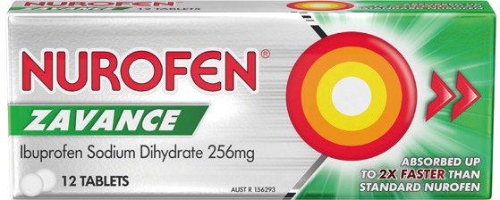 Nurofen Zavance Ibuprofen Caplets or Tablets 12 Pack**