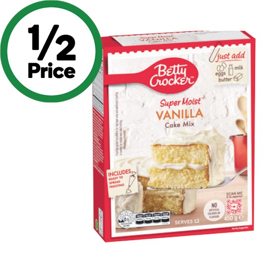 Betty Crocker Cake or Cup Cakes Baking Mixes 370-450g – Excludes Gluten Free