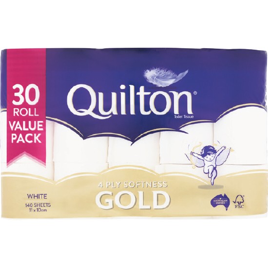 Quilton Gold 4 Ply Toilet Tissue Pk 30