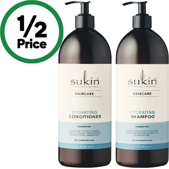 Sukin Shampoo or Conditioner 1 Litre