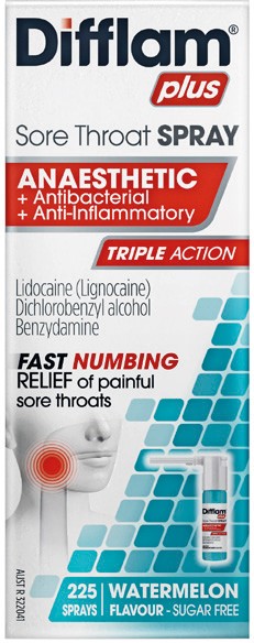 Difflam Plus Sore Throat Spray 225 Sprays