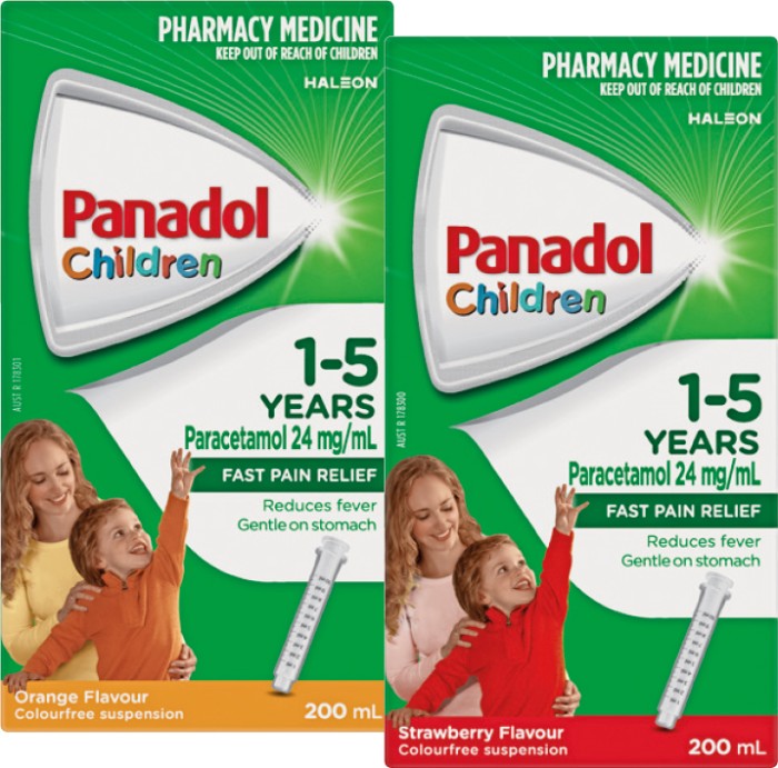 Panadol Children 1-5 Years Orange or Strawberry Flavour 200mL