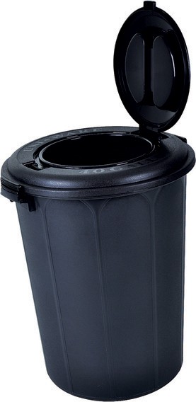 130 Litre Outdoor Bin Black with Double Lid