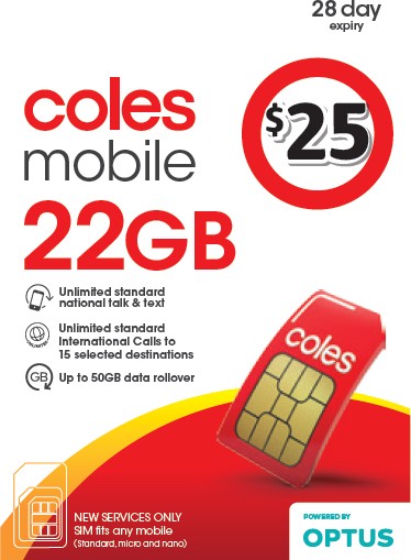 Coles Mobile $25 Prepaid SIM