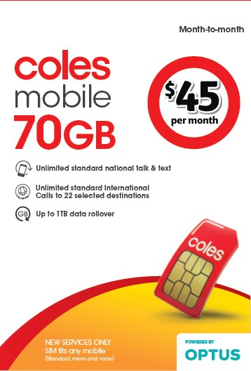 Coles Mobile $45 Month-To-Month SIM