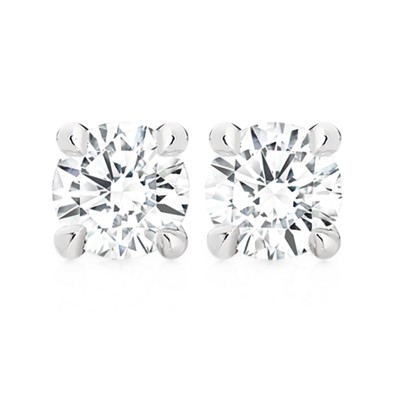 Alora 14ct White Gold 1 Carat TW Lab Grown Diamond 4 Claw Stud Earrings