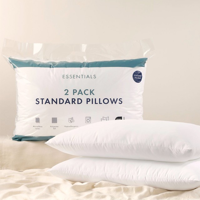 2 Pack Standard Pillows by Essentials