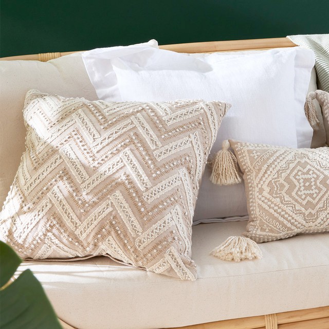 Sienna Embroidered Square Cushion by M.U.S.E.