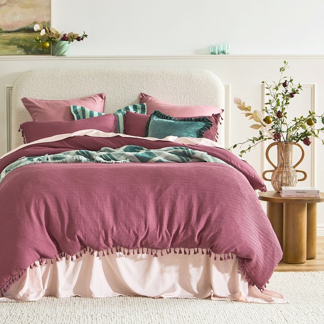 Talia Plum Quilt Cover Set by Essentials