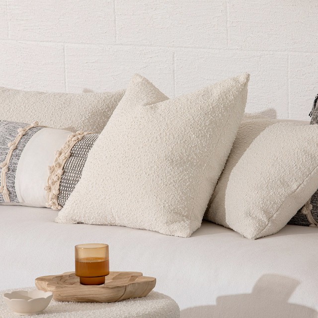 Ava Large Square Boucle Cushion by M.U.S.E.