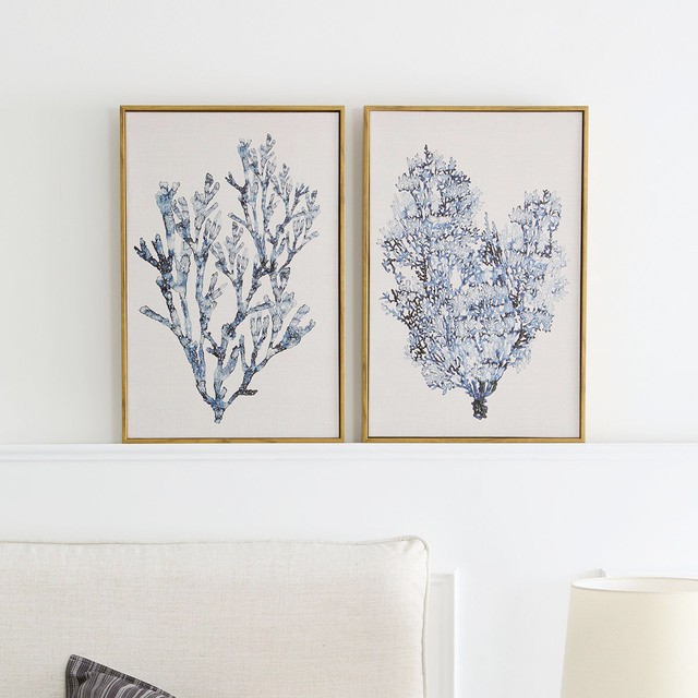 Coral Framed Canvas Wall Art by Habitat