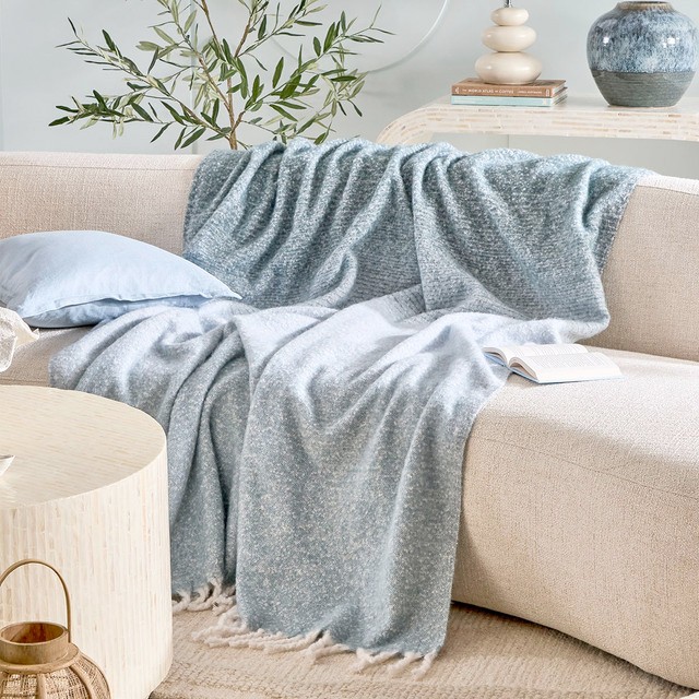 Laguna Ombre Faux Mohair Extra Large Throw by Habitat