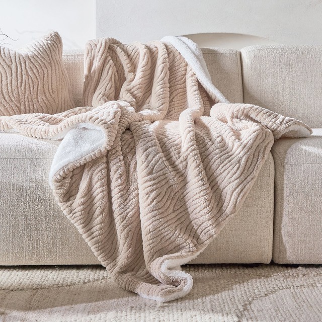 Ayana Ripple Fleece Reverse Throw by Habitat