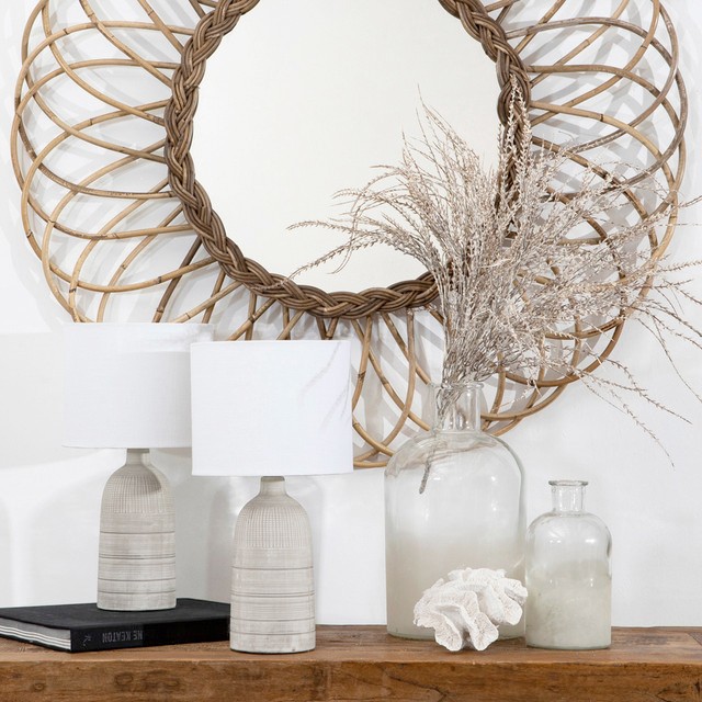 Mykonos Grey Natural Table Lamp Set of 2 by M.U.S.E.