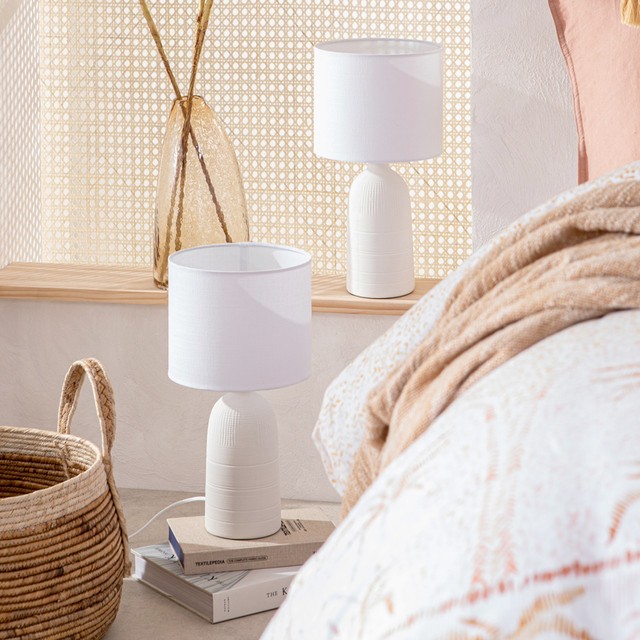 Mykonos White Table Lamp Set of 2 by M.U.S.E.