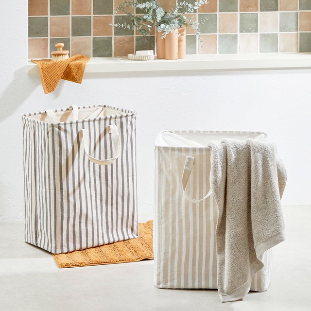 Lennon Stripe Laundry Hamper by Habitat