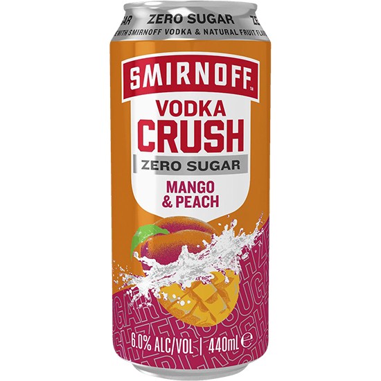 Smirnoff Crush Mango & Peach Zero Can 440mL