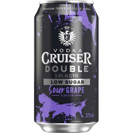 Vodka Cruiser Low Sugar Sour Grape 6.8% 375mL