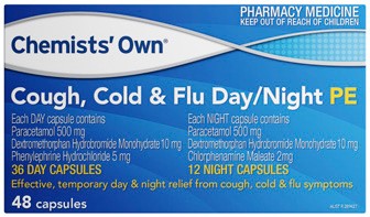 Chemists’ Own Cough, Cold & Flu Day/Night PE 48 Capsules