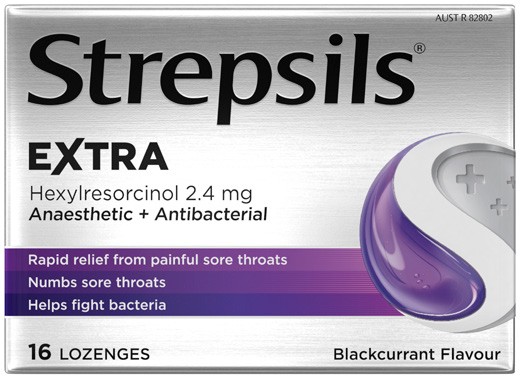 Strepsils Extra Blackcurrant Flavour 16 Lozenges