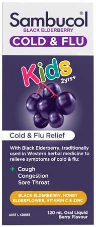 Sambucol Cold & Flu Relief Kids 2 Years+ Oral Liquid Berry Flavour 120mL