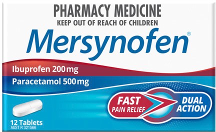 Mersynofen Dual Action Pain Relief 12 Tablets