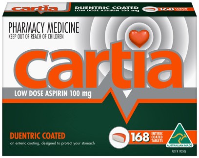 Cartia Low Dose Aspirin 100mg 168 Tablets