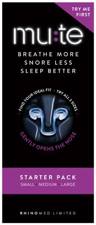 Mute Snoring Relief Small, Medium, Large Starter Pack