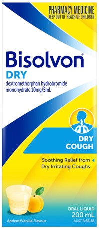 Bisolvon Dry Cough Oral Liquid Apricot/ Vanilla Flavour 200mL