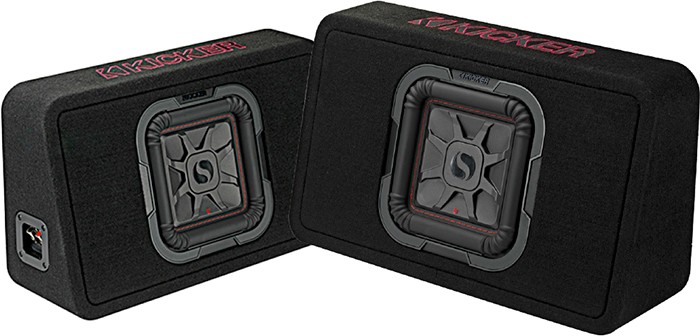 Kicker 8” L7T Square Design Sealed Slim Angled Subwoofer Enclosure
