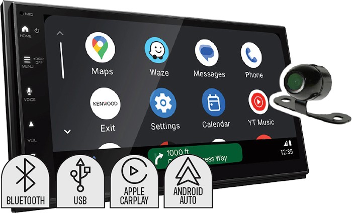 Kenwood 6.8” AV Apple Carplay/ Android Receiver and Reverse Camera