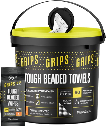 Grips To-Go Beaded Wipes 80 Tub