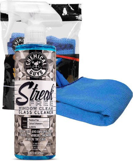 Chemical Guys Streak Free Glass Cleaner 473ml & Glass and Window Towel
