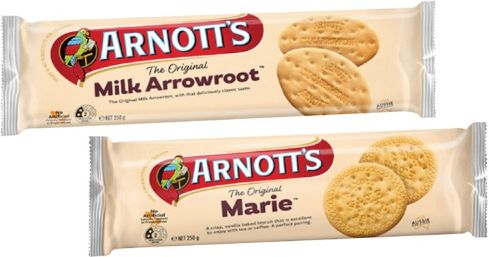 Arnott's Marie or Milk Arrowroot Biscuits 250g