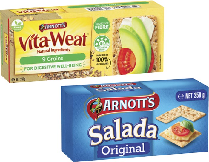 Arnott's Salada or Vita-Weat Crispbreads 250g