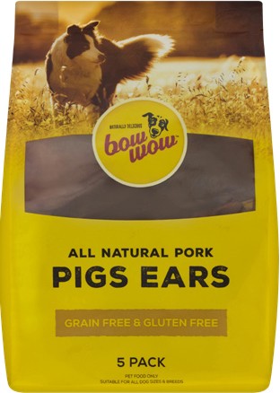 Bow Wow Dog Treats Pigs Ears 5 Pack