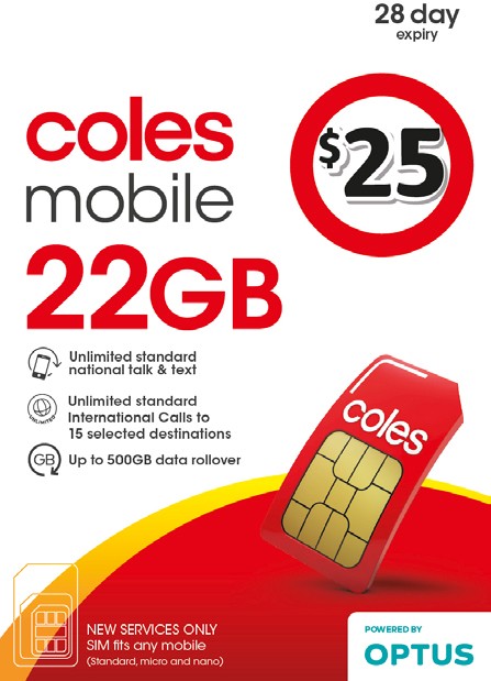 Coles Mobile $25 Prepaid SIM