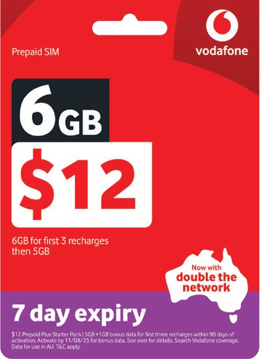 Vodafone $12 Prepaid Plus Starter Pack