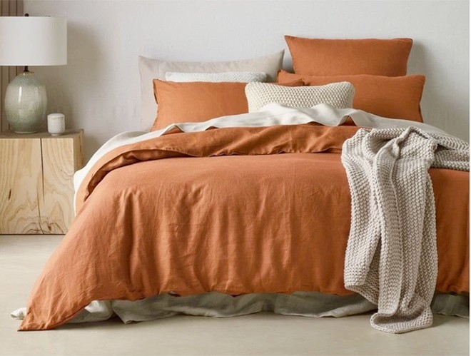 Australian House & Garden Sandy Cape Washed Belgian Linen Quilt Cover Set^