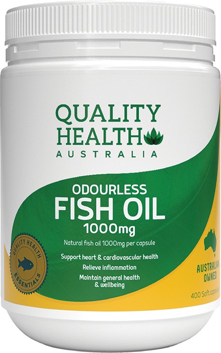 Quality Health Odourless Fish Oil 1000mg 400 Capsules*