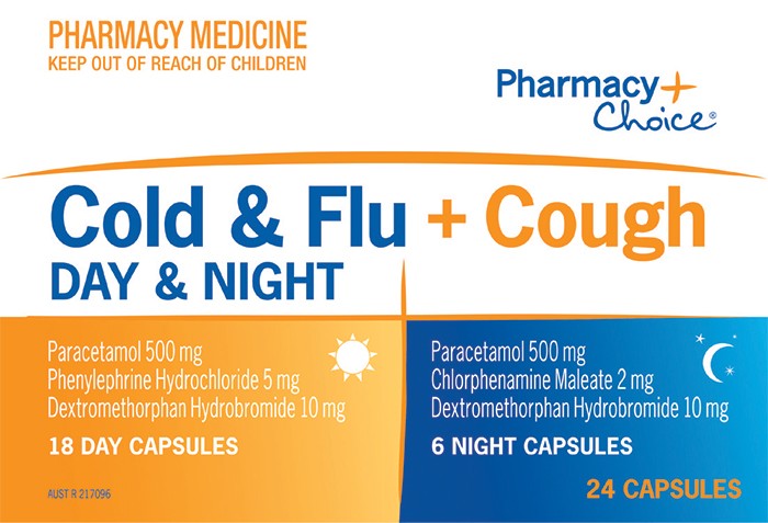 Pharmacy Choice Cold & Flu + Cough Day & Night 24 Capsules^