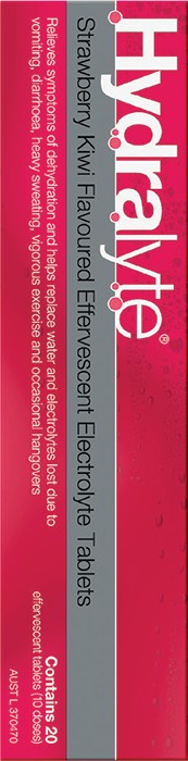 Hydralyte Effervescent Tablets Strawberry Kiwi Flavour 20 Pack*
